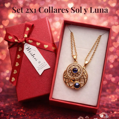 Collares simbólicos Sol Y Luna con Proyección secreta